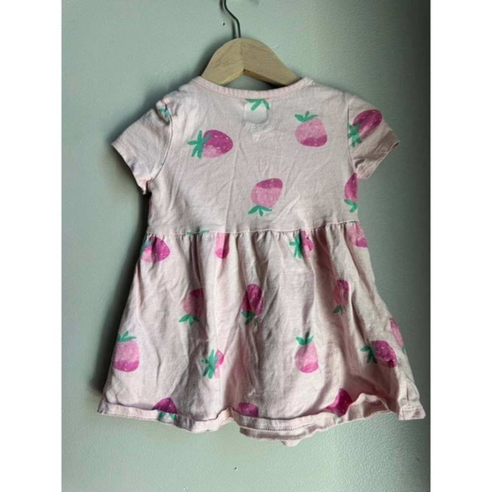 Gap Organic Cotton Strawberry Dress 2T Scandi Baby Coquette Feminine Clean Girl